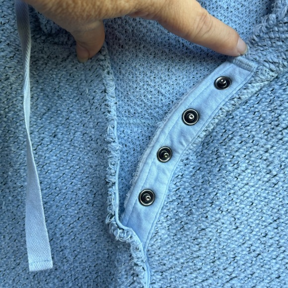 Soft Surroundings Cozumel Snap Henley Pullover Hoodie Terry half sleeve - Picture 3 of 7
